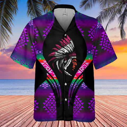 Powwow StoreGBHW000189 Tribe Design Native American Hawaiian Shirt 3D