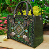 GB-NAT00023-01 Naumaddic Arts Green Leather Bag