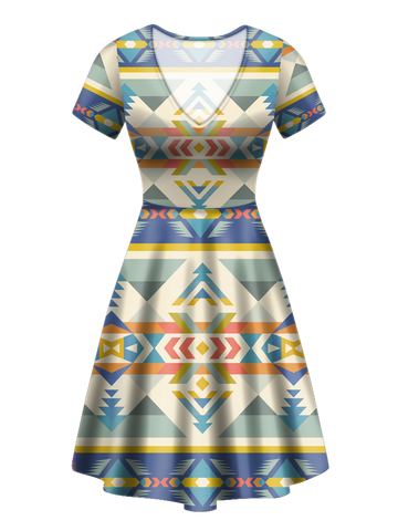 V-ND0033 Pattern Native V-Neck Dress