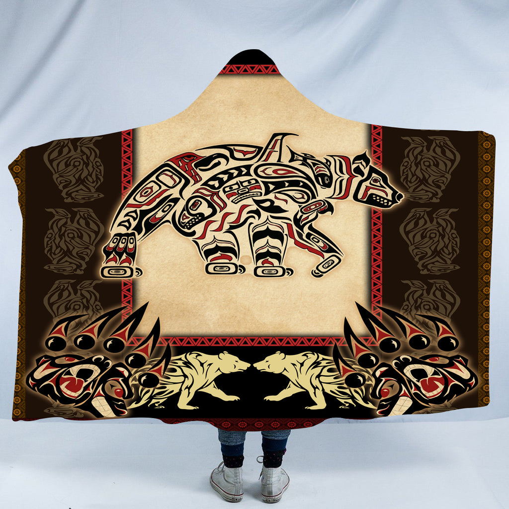 HDB012 Pattern Native American Design Hooded Blanket