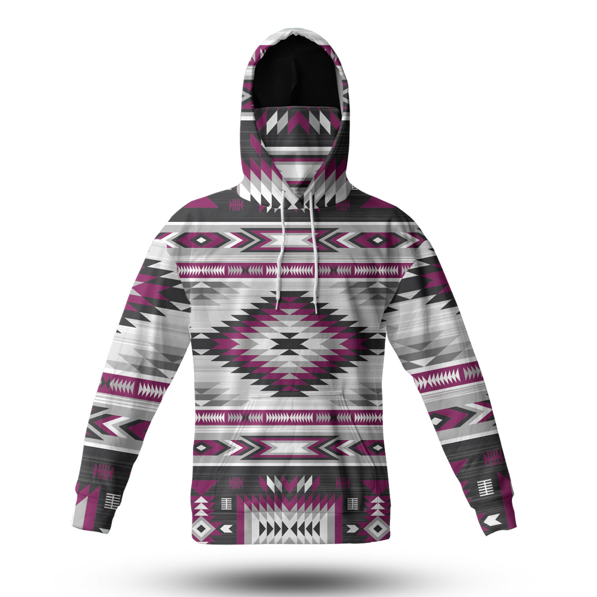 Powwow StoreHWM0014 Pattern Tribal Native 3D Hoodie With Mask