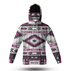 Powwow StoreHWM0014 Pattern Tribal Native 3D Hoodie With Mask