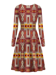 Powwow Store gb nat00062 11 tan design native long sleeve dress