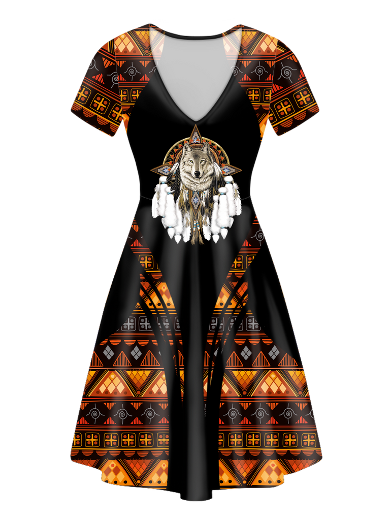 Powwow StoreVND0005 Pattern Native VNeck Dress