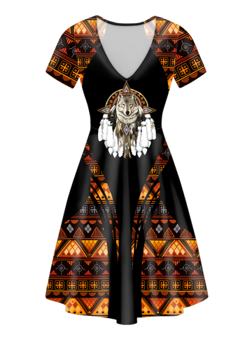 V-ND0005 Pattern Native V-Neck Dress