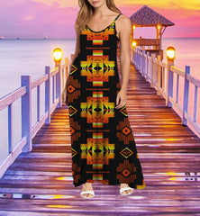 Powwow StoreGBNAT0072006 Tribe Design Native American Maxi Dress