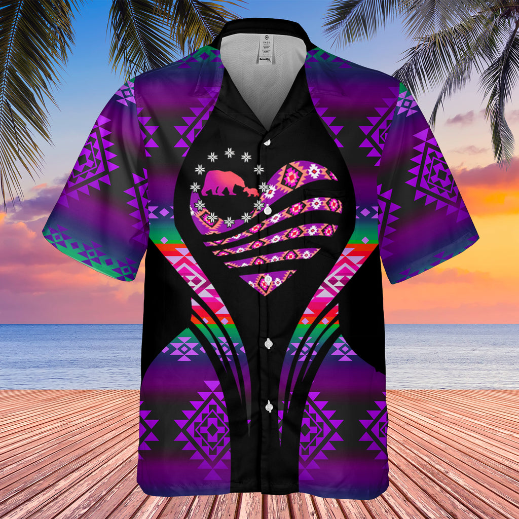 Powwow StoreGBHW000188 Tribe Design Native American Hawaiian Shirt 3D