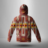 GB-NAT00062-11 Tan Tribe Design Native American 3D Hoodie With Mask