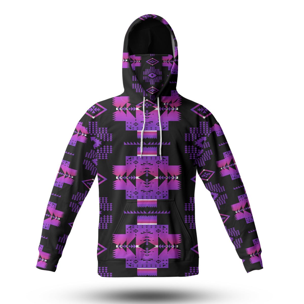 Powwow StoreHWM0013 Pattern Tribal Native 3D Hoodie With Mask