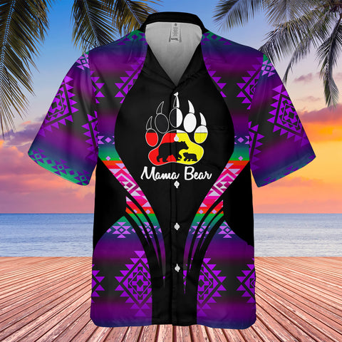 Powwow StoreGBHW000187 Tribe Design Native American Hawaiian Shirt 3D