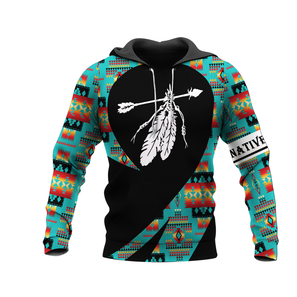 Powwow StoreHD000250 Pattern Native Pride 3D Hoodie