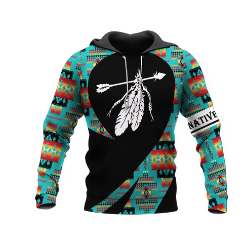 Powwow StoreHD000250 Pattern Native Pride 3D Hoodie