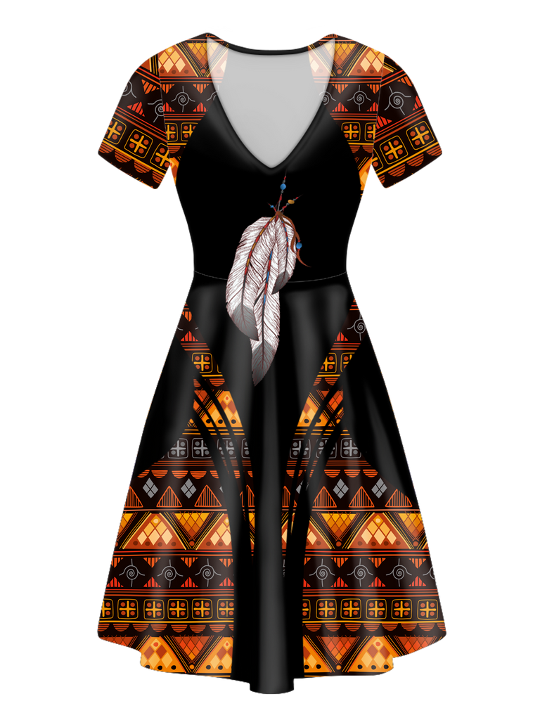 V-ND0004 Pattern Native V-Neck Dress