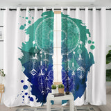 GB-NAT00376 Blue & Green Dream Catcher Living Room Curtain