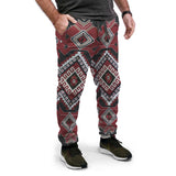 Gray Red Pattern Native American Jogger
