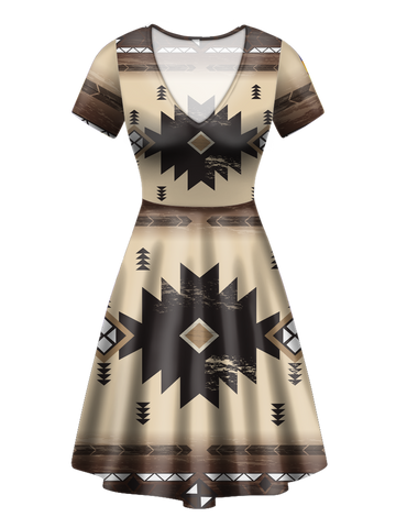 V-ND0031 Pattern Native V-Neck Dress