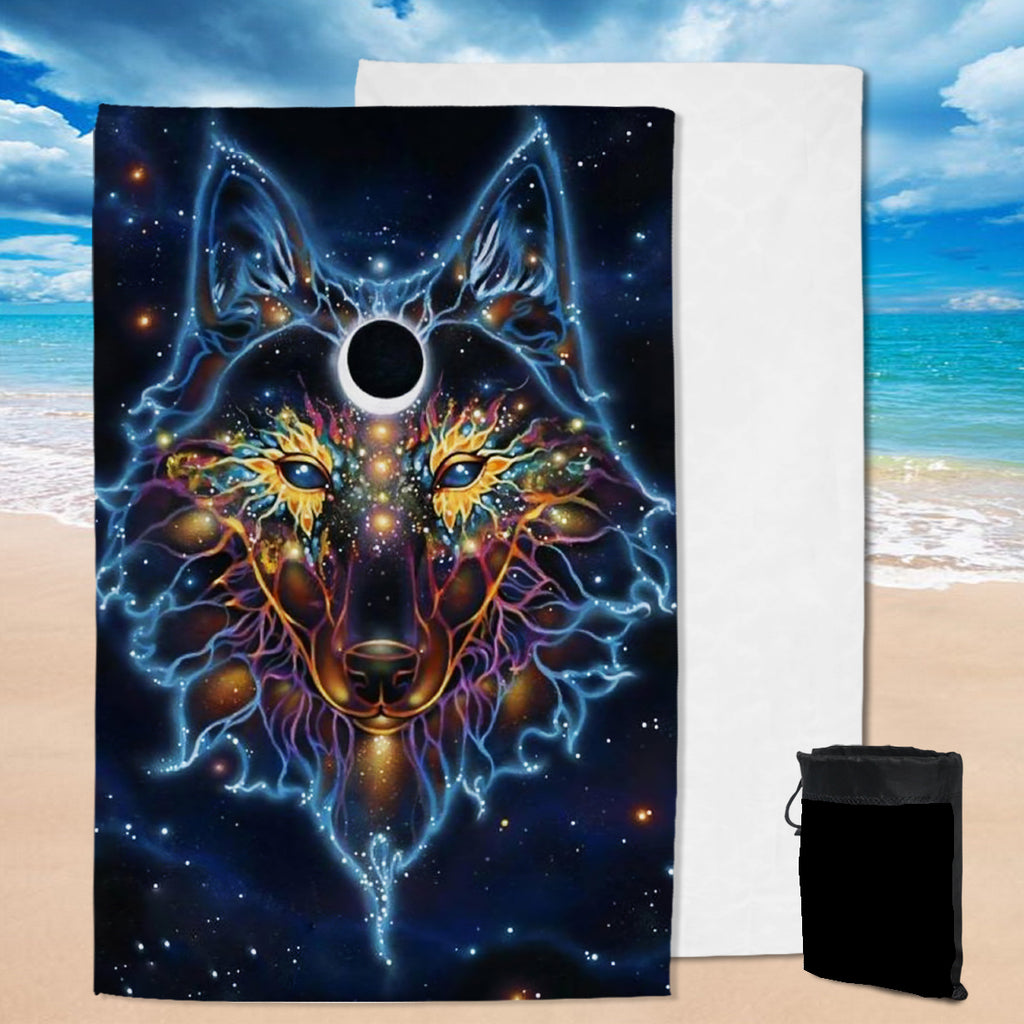 Powwow Store gb nat00194 wolf galaxy native american pool beach towel