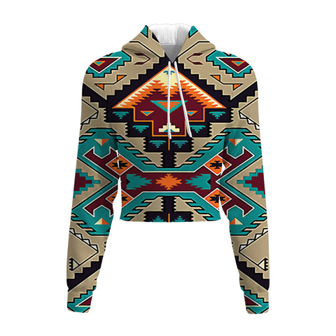 Powwow Store gb nat00016 native american culture design crop hoodie