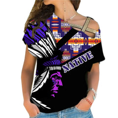 Powwow StoreCRS0001224  Native American Cross Shoulder Shirt