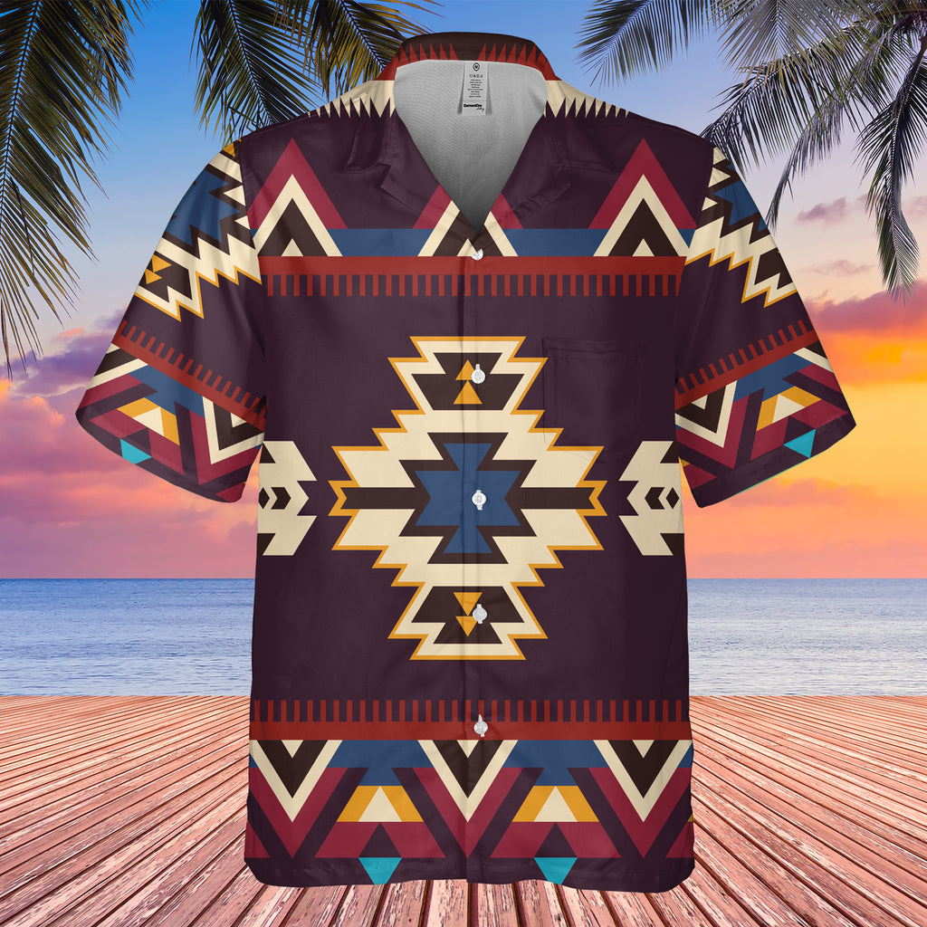 Powwow StoreGBHW00028 Pattern Black Hawaiian Shirt 3D