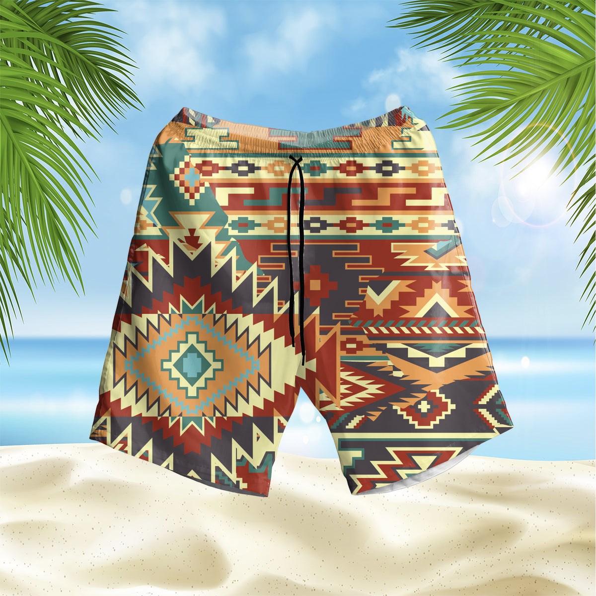 Powwow StoreGBHS00018 Pattern Native Hawaiian Shorts