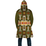 GB-NAT00062-12 Dark Green Tribe Design Native American Cloak