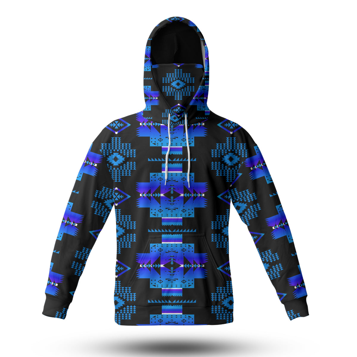 Powwow StoreHWM0012 Pattern Tribal Native 3D Hoodie With Mask