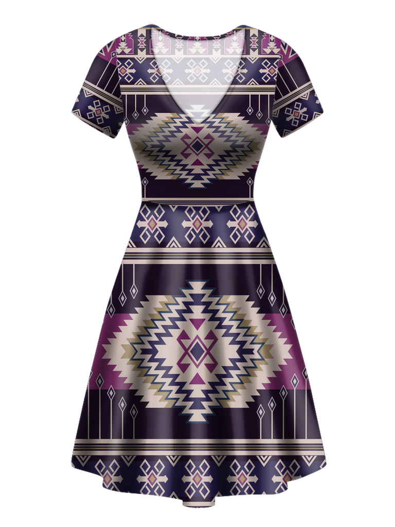 Powwow StoreVND0030 Pattern Native VNeck Dress