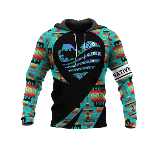 Powwow StoreHD000248 Pattern Native Pride 3D Hoodie