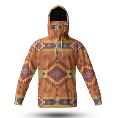 Powwow StoreHWM0011 Pattern Tribal Native 3D Hoodie With Mask