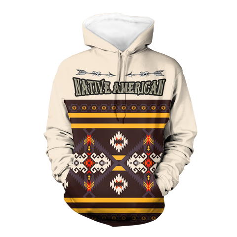 Powwow Store gb nat005689 brown pattern 3d hoodie