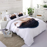 Black And White Wolves Native American Bedding Set