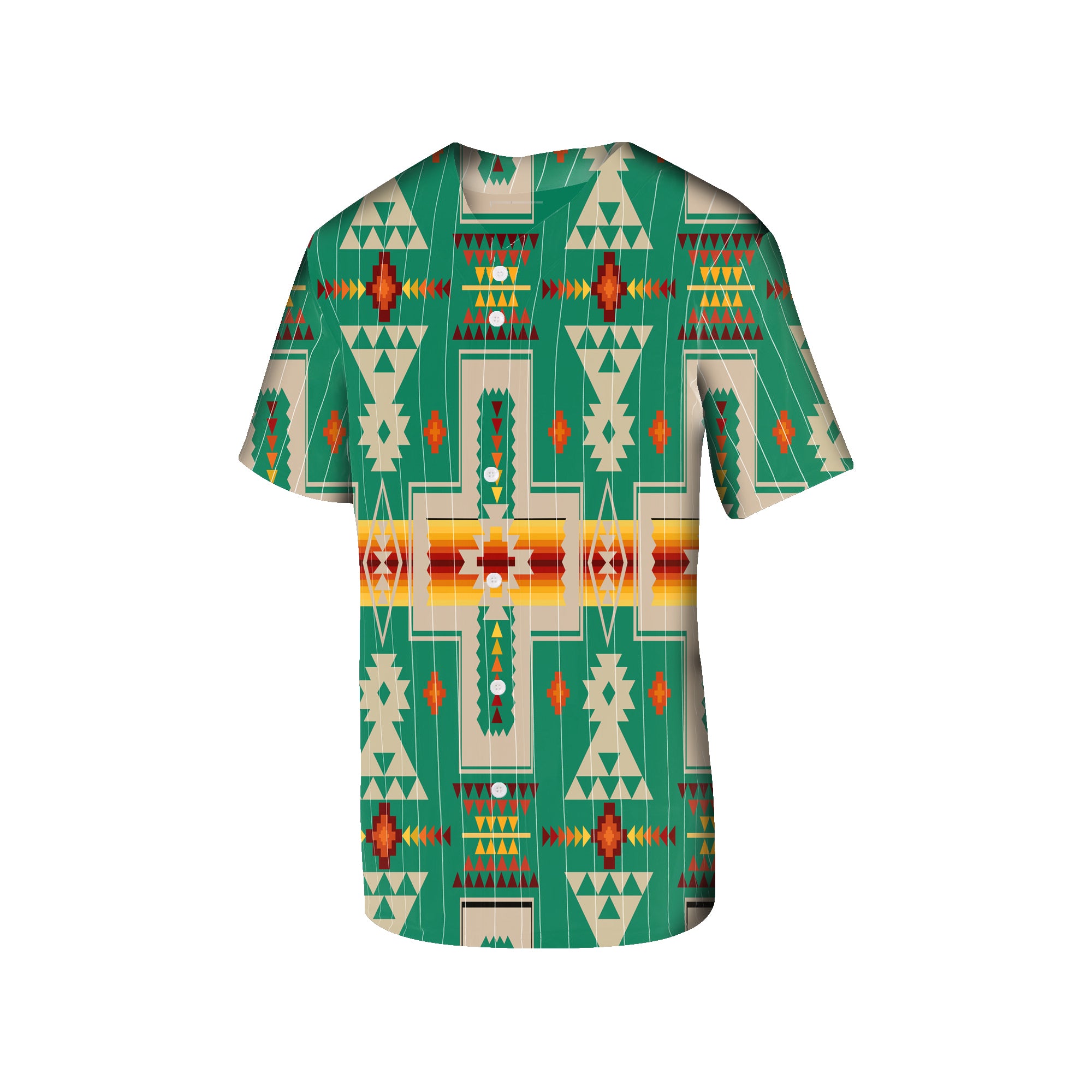 Powwow Store gb nat00062 08 green tribe design native american baseball jersey