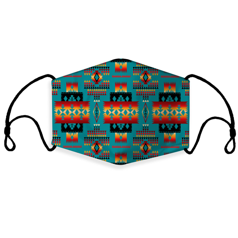GB-NAT00046-14 Blue Native Tribes Pattern Native American 3D Mask (with 1 filter)