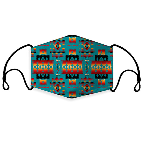 GB-NAT00046-14 Blue Native Tribes Pattern Native American 3D Mask (with 1 filter)