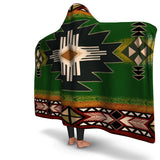 Southwest Green Symbol Native American Hooded Blanket