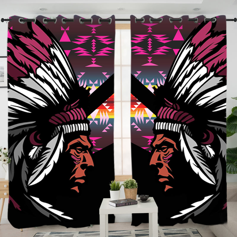 Powwow StoreLVR0060 Pattern Native American Living Room Curtain