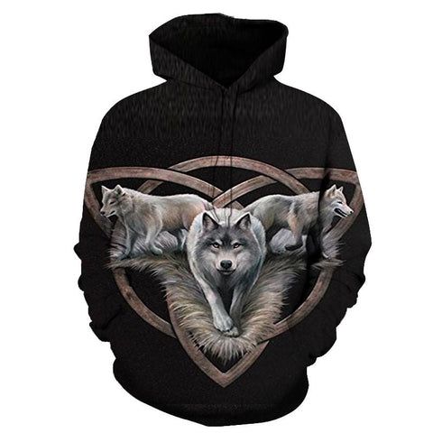 Wolf Native American All Over Hoodie no link - Powwow Store