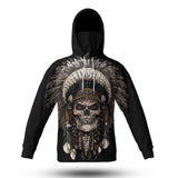 Powwow Store gb nat00044 feather chief skull native american 3d hoodie with mask