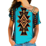 Powwow Store gb nat00064 brown western native american cross shoulder shirt