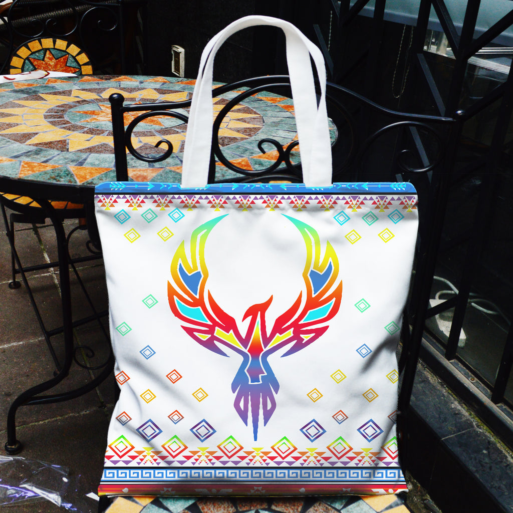 GB-NAT00067 Phoenix Rising Native American Pocket Canvas Bag
