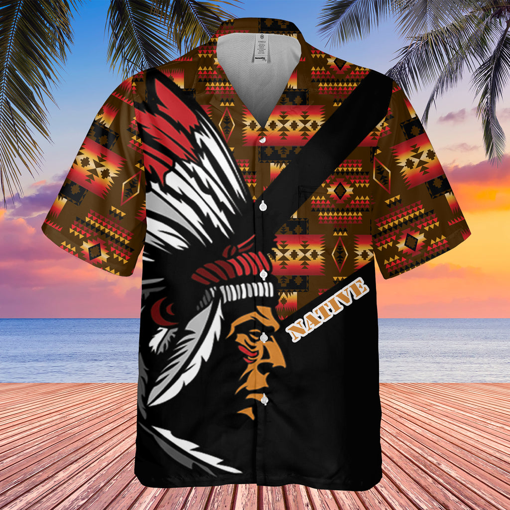 Powwow StoreGBHW000149 Pattern Native Hawaiian Shirt 3D