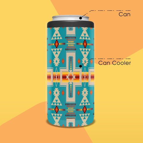 GB-NAT00062-05 Turquoise Tribe Design Native American Can Cooler