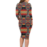 GB-NAT00046-11Gray Tribe Pattern Native American Body Dress