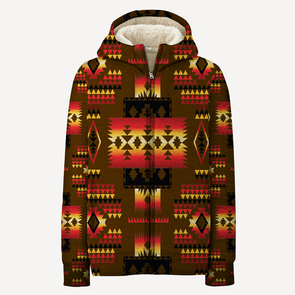 Powwow Store gb nat00046 08 brown native tribes pattern native american 3d fleece hoodie