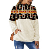 GB-NAT00062-01 Black Tribe Design Native American Collar Sweatshirt