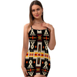 Powwow Store gb nat00062 01 tribe design fitted slip dress