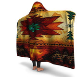 Southwest Brown Symbol Native American Hooded Blanket - Powwow Store