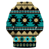 GB-NAT00509 Green Ethnic Aztec Pattern Native 3D Hoodie