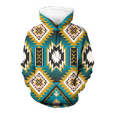 Powwow Store gb nat00517 turquoise geometric pattern 3d hoodie